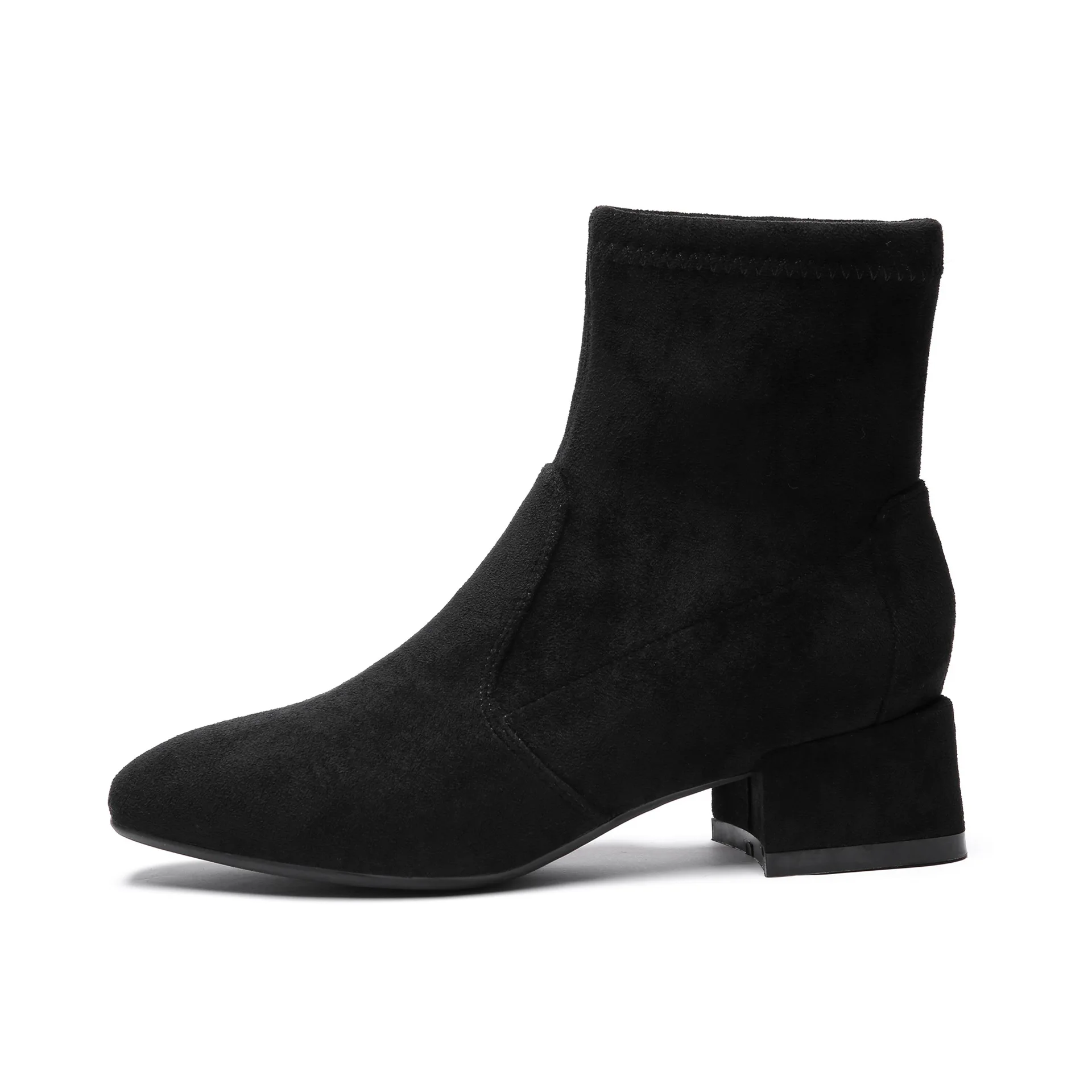 Новинка 2019 года женские ботинки на резиновой подошве без застежки ботильоны из