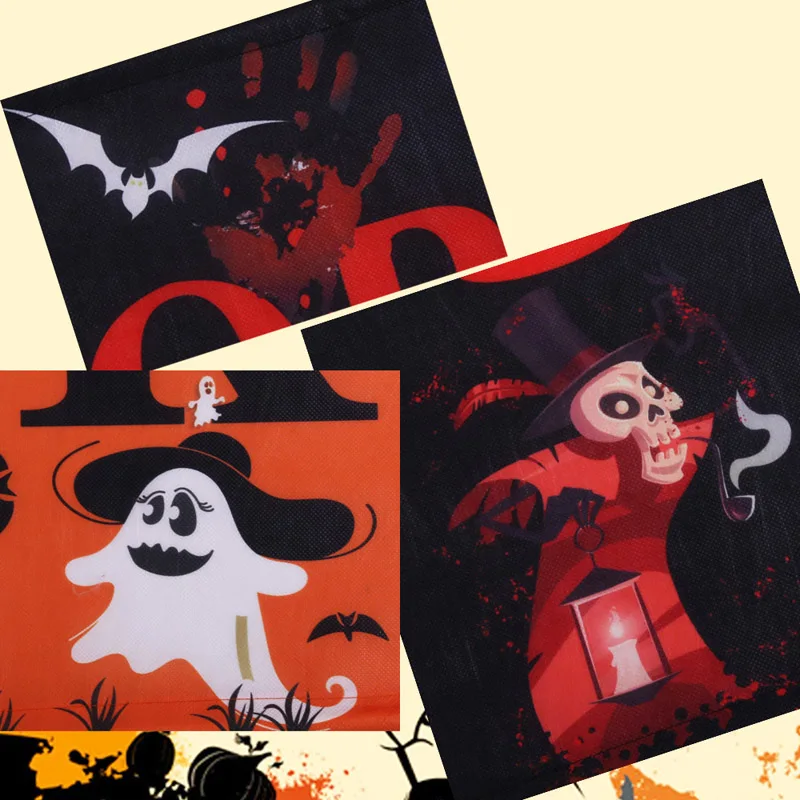 Leeiu Хэллоуин дверной орнамент призрак или трюк баннер флаг висячий парный