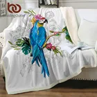 Одеяло BeddingOutlet, с изображением ара, с изображением птиц, утренних глаз, постельное белье, шерпа, флис, плюшевые, кровати, одеяло для дивана, 130x150, Манта