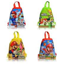 24 шт. нетканый Подарочный мешочек на шнурке маленький super mario bros тематическая вечеринка на день рождения подарки детям для плавания школьные рюкзаки