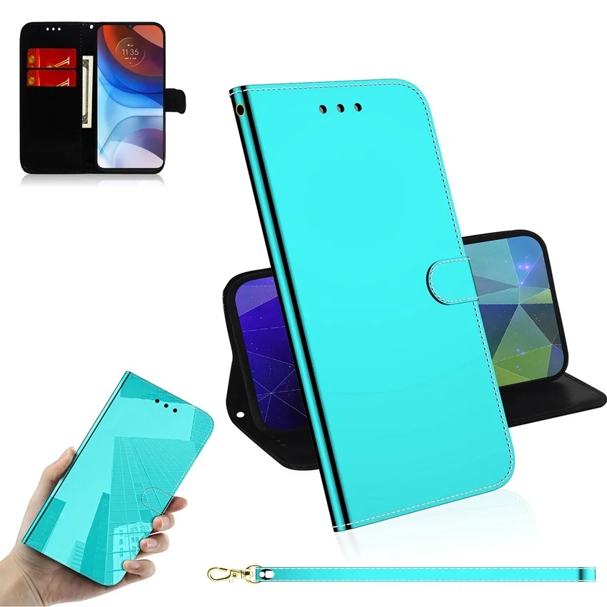 Зеркальный кожаный флип чехол для телефона Xiaomi Redmi Note 10 9 8 Pro 9S 10S 9A 9C 8T 9T 7 7A книжка с