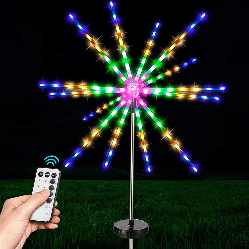 

Outdoor Solar Firework Starburst Lights 112 LED Solar Garden Meteor shower Fairy Garland Lights with Remote for Christmas Party