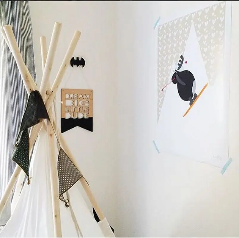 Деревянные современные Крючки для пальто детей декор спальни Настенная