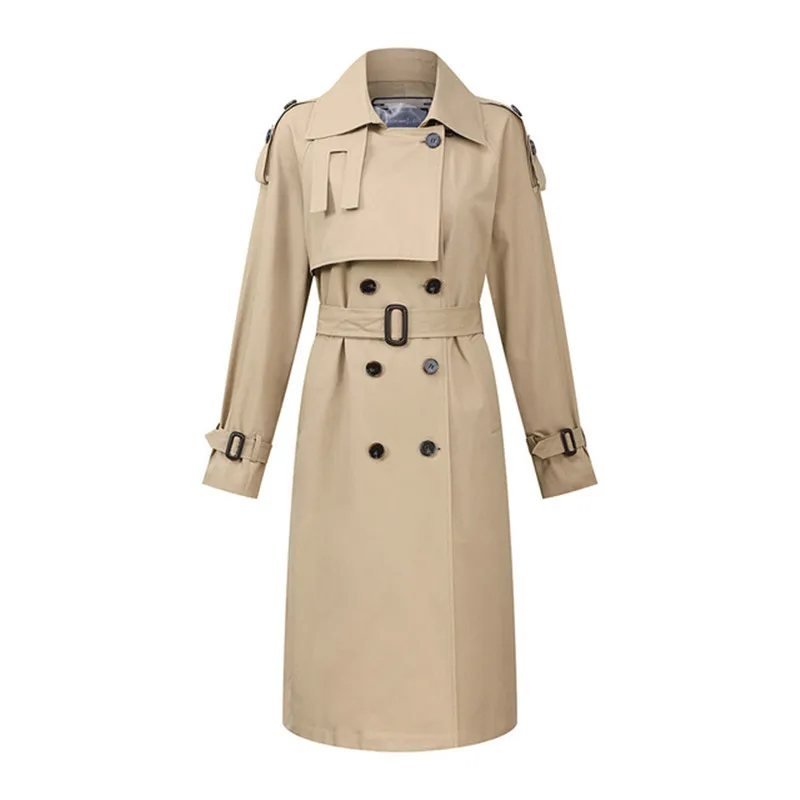 

New arrival autumn top Trench Coat Women Double Breasted Long outerwear Lady high quality overcoat women