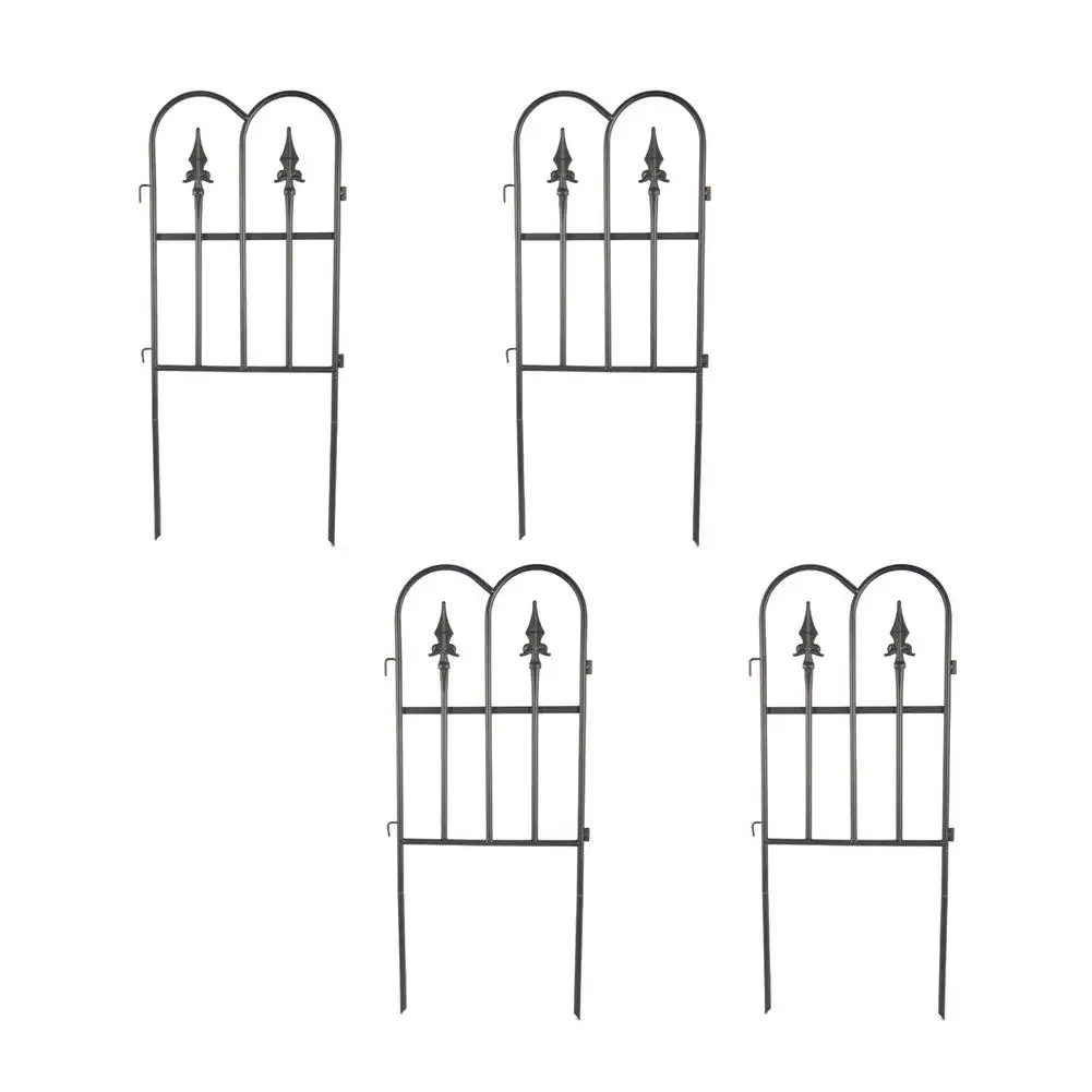 

4PCS Garden Decorative Fences Iron Anti-Rust Garden Yard Decor Border Edging Garden Decoration Wedding Decorative Fence