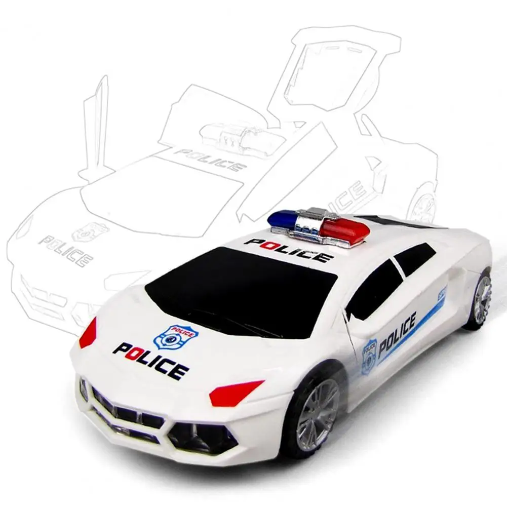 

360 Degree Rotatable Electric Police Car Model Toy with Light Music Kid Gift
