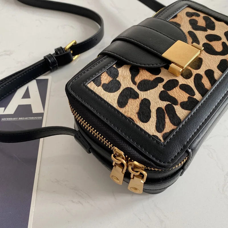 2020 зимняя горячая Распродажа конского волоса сумки с леопардовым принтом Камера