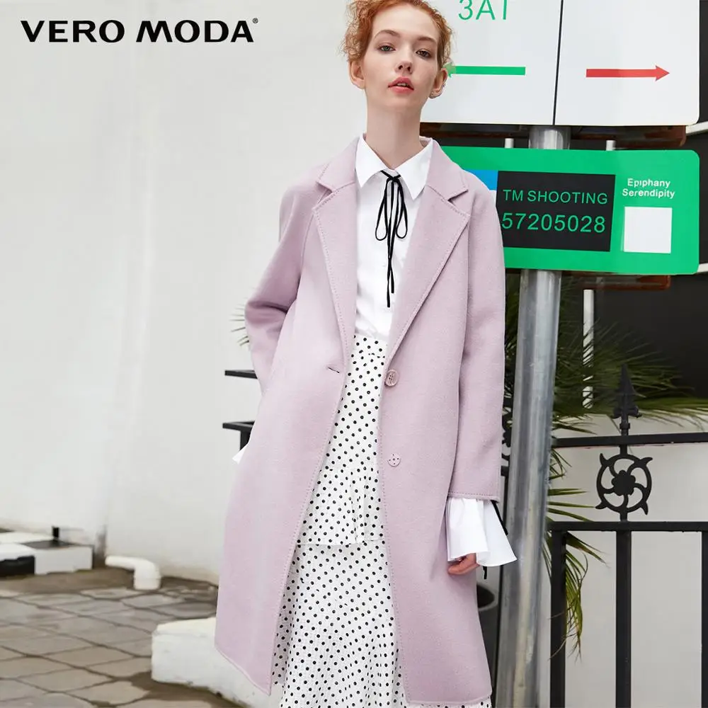 Vero Moda пальто женское женское новое шерстяное двухстороннее пальто с одной пряжкой в минималистическом стиле | 318327505
