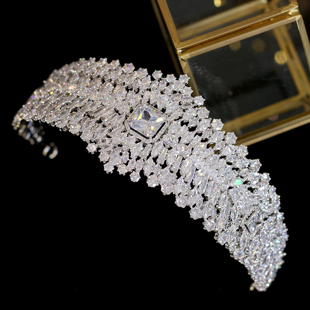 Роскошная блестящая Тиара для невесты Хрустальный головной убор принцессы