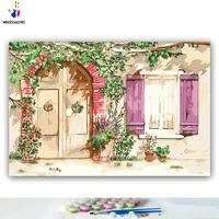diy colorings pictures by numbers with colors door of happiness watercolor picture drawing painting by numbers framed home