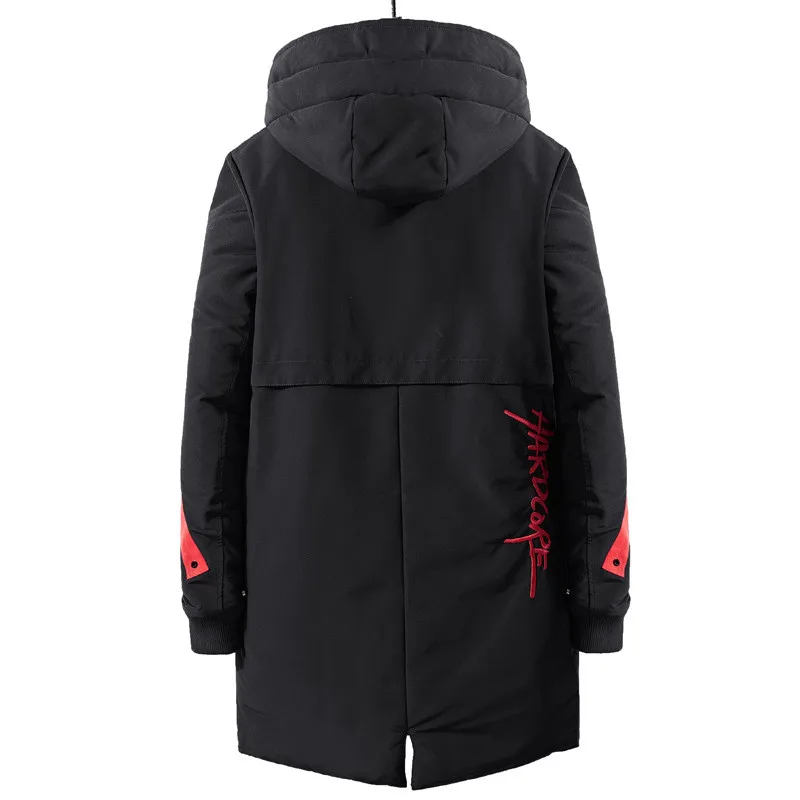 Зимняя куртка пальто мужская длинная вышивка винтажная теплая Толстая стеганая