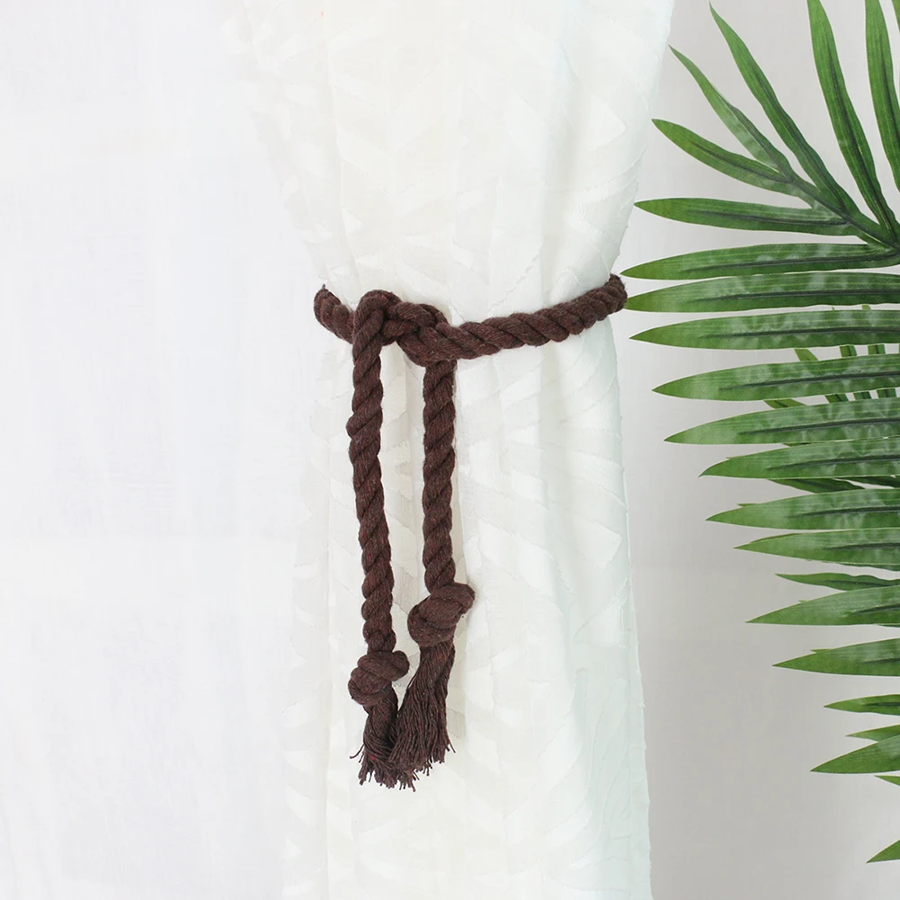 

Curtain Buckles Tie Rope Handmade Weaving Cotton Linen Clips Tiebacks Holder Solid Color Curtain Holder Rope Home Decor