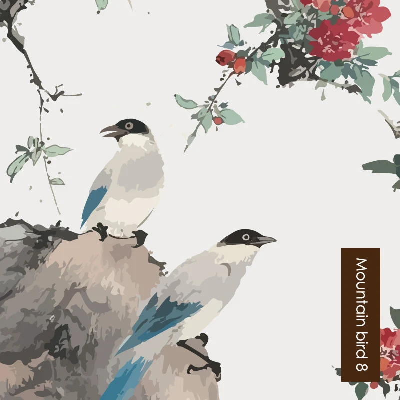 Mountain bird 8 SUNFREE цифровые печатные беспроводные рулонные жалюзи затемненные тканевые жалюзи с принтом в виде цветов и птиц Пружинные рулонные шторы - Цвет: Mountain bird 8
