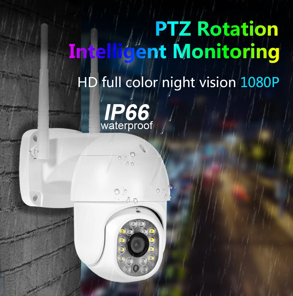 

1080P PTZ Wifi IP Camera Outdoor Waterproof Auto Motion tracking Wireless Camera P2P ONVIF Audio 2MP Security CCTV Camera APP