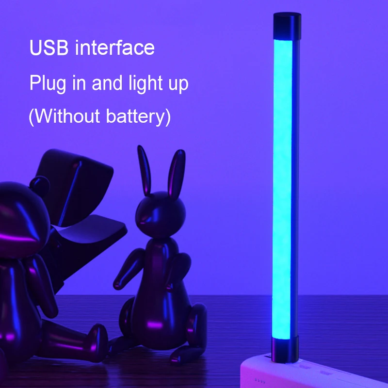 RGB Colorful Atmosphere Night Light Portable LED Fill Photography Lighting Stick USB Powered Selfie Lamp Live Beauty Luzes | Лампы и