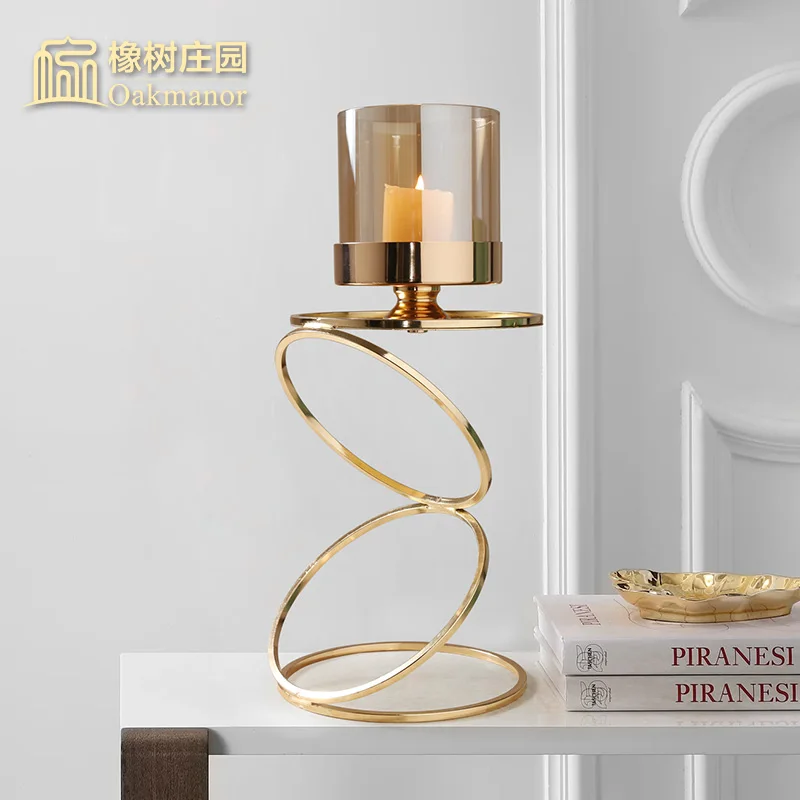 Скандинавский Романтический Золотой подсвечник геометрический Soporte Vela