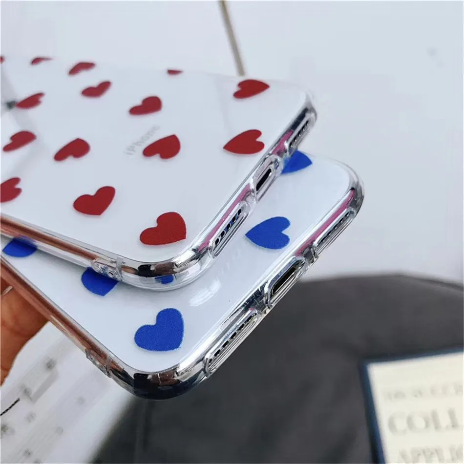 Lovebay Love Heart для iPhone 6, 6 s, 7, 8 Plus, X, XR, XS Max, 11 Pro, Max, 5, 5S, SE, чехол для телефона с волнистыми точками, прозрачный мягкий ТПУ для iPhone X
