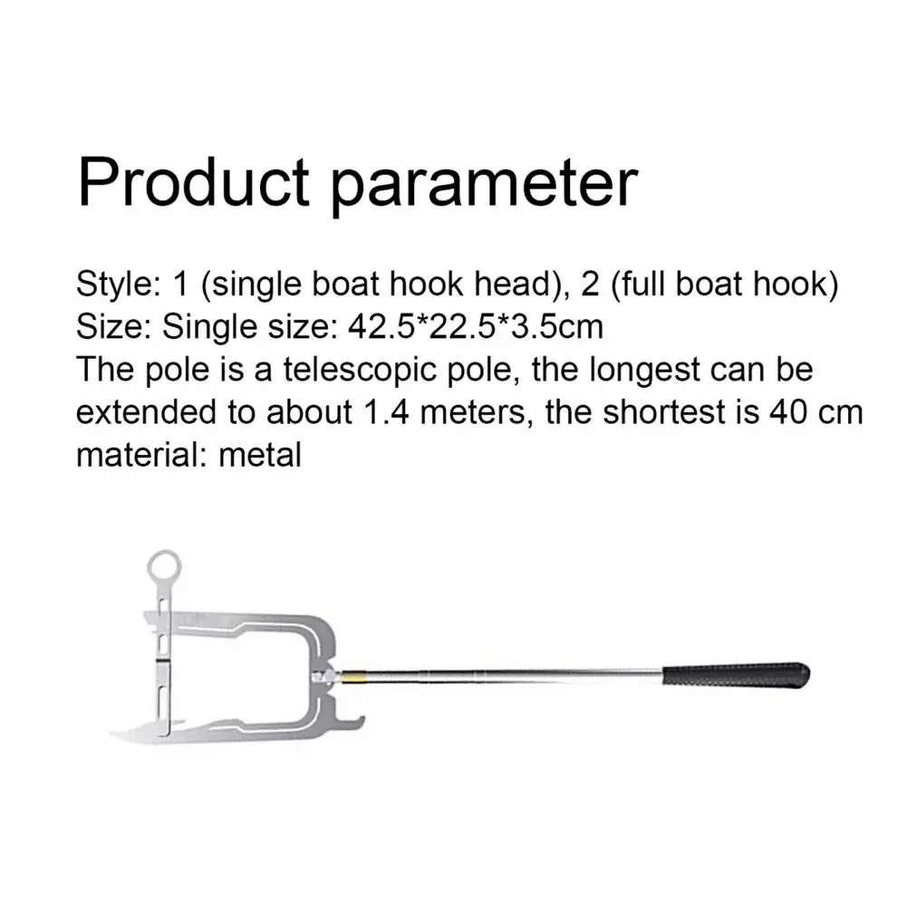 

Long Distance Boat Hook Easy to Use Metal Dock Locking Ring for Grabbing Multifunctional Dock Hook Telescopic Threading Device