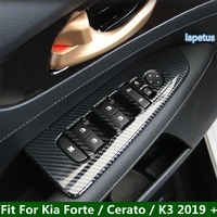 lapetus armrest window glass lift button decoration panel cover trim fit for kia forte cerato k3 2019 2021 carbon fiber
