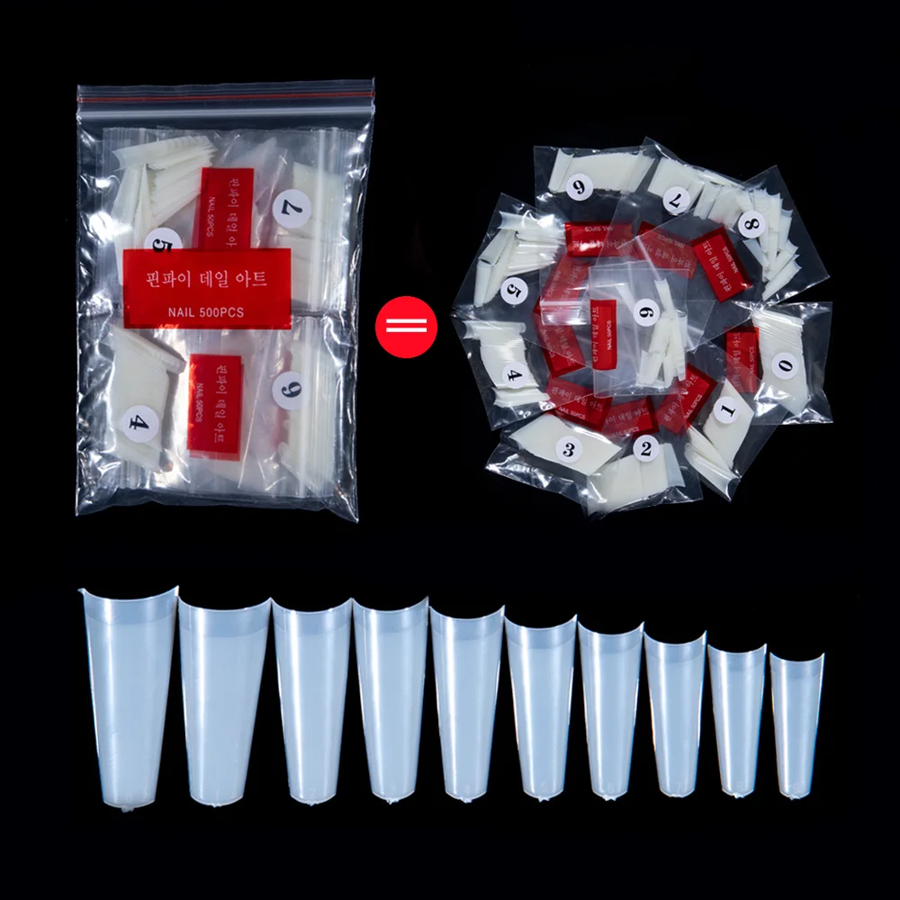 500 шт./пакет белый прозрачный французский Ложные акриловый Фрезер для ногтей cо