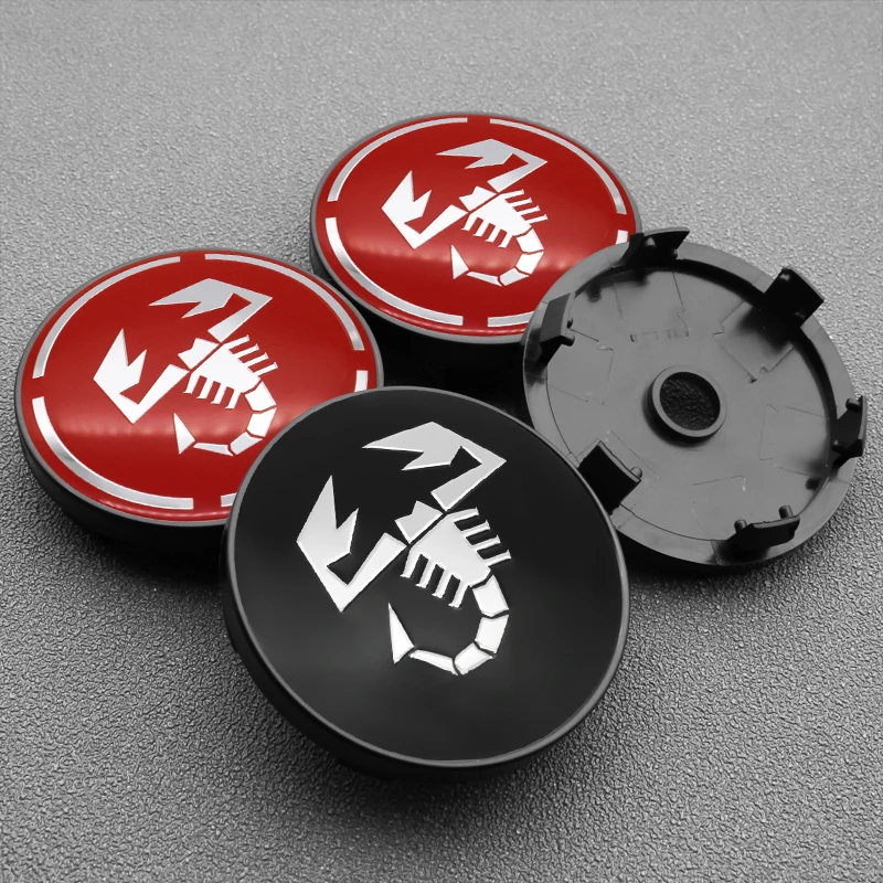 

4PCS 60MM Abarth scorpion Logo Car Wheel Center Hub Caps 56MM Emblem Sticker Wheel Dust-proof Covers Auto Styling Accessories