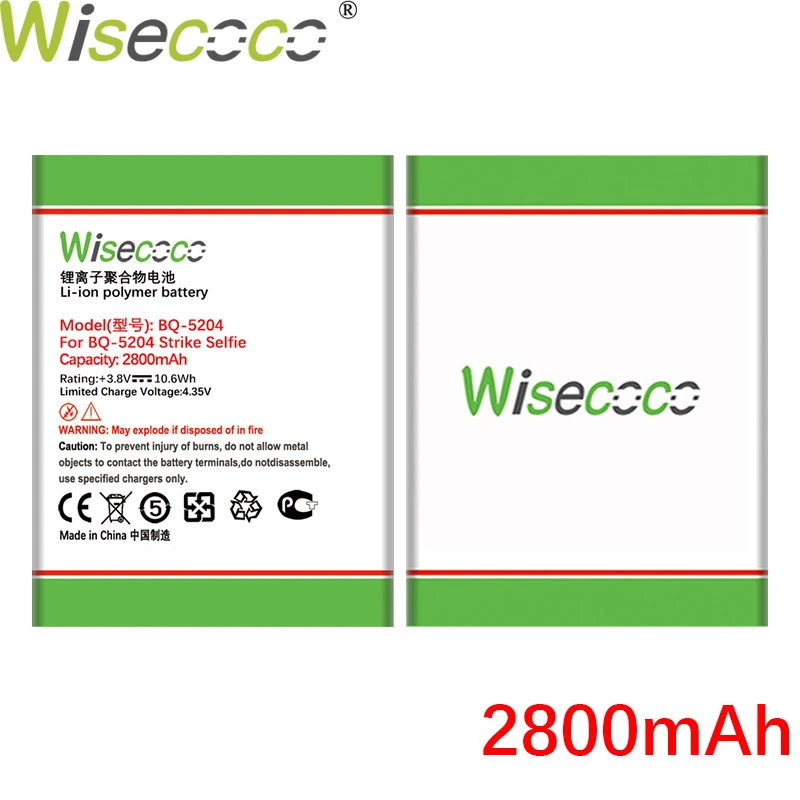 Аккумулятор Wisecoco на 2800 мА · ч для BQ STRIKE LTE BQS 5204 Strike Selfie Phone сменный аккумулятор | Батареи для планшетов и резервное питание -33051627860