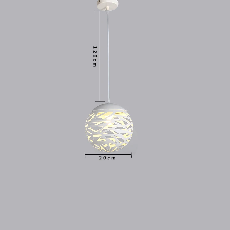 

Modern LED Pendant Light E27 living Room Restaurant Lighting Decoration Hanglamp Iron Hollow Out Metal Ball Pendant Lamp Fixture