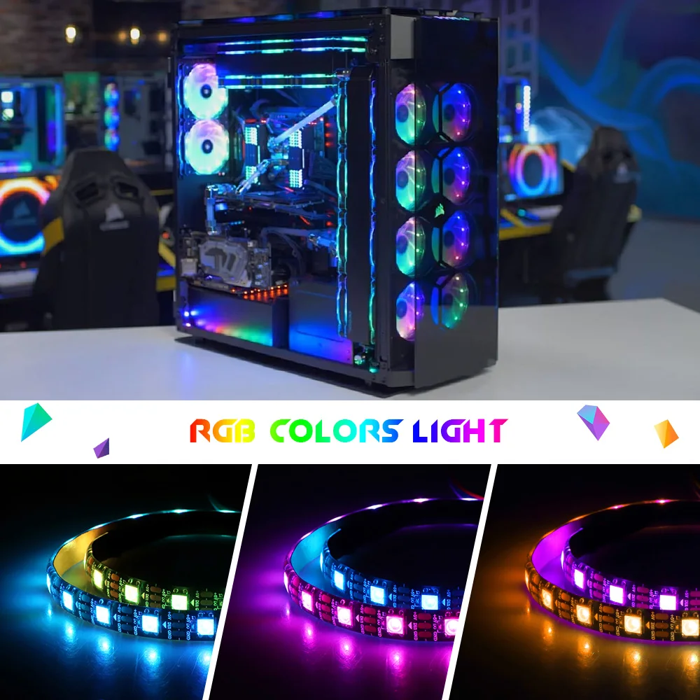 Адресуемая материнская плата 5 в 3 Pin PC Светодиодная лента RGB светодиодная