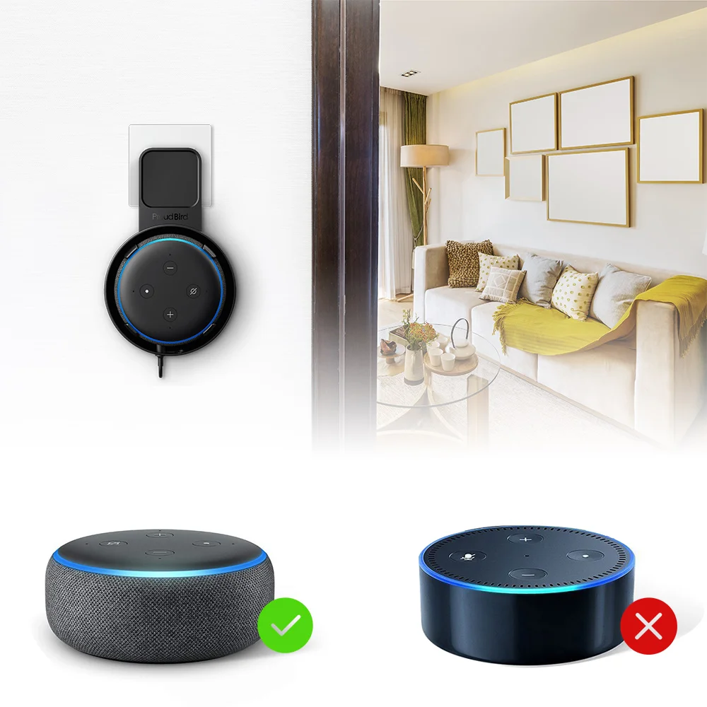 Настенная Подставка-вешалка GGMM для Amazon Alexa Echo Dot 3-го поколения работает с 3