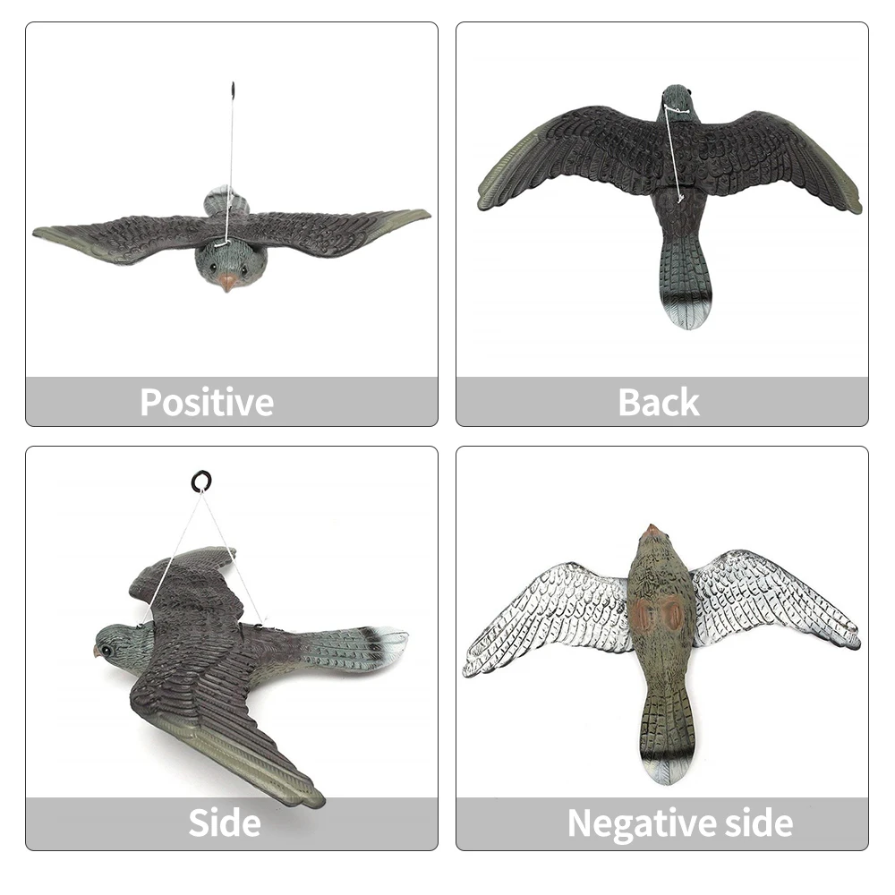 

Realistic Flying Bird Hawk Pigeon Decoy Pest Control Owl Hanging Decor Farm Ornament Pigeon Birds Repellent Deterrent Devices