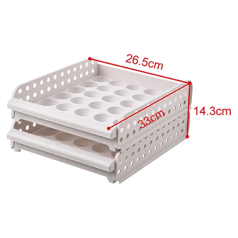 

Household Egg Storage Box Drawer-Type Refrigerator Storage Box Plastic Transparent Dumpling Box Single/Double Layer Egg Tray