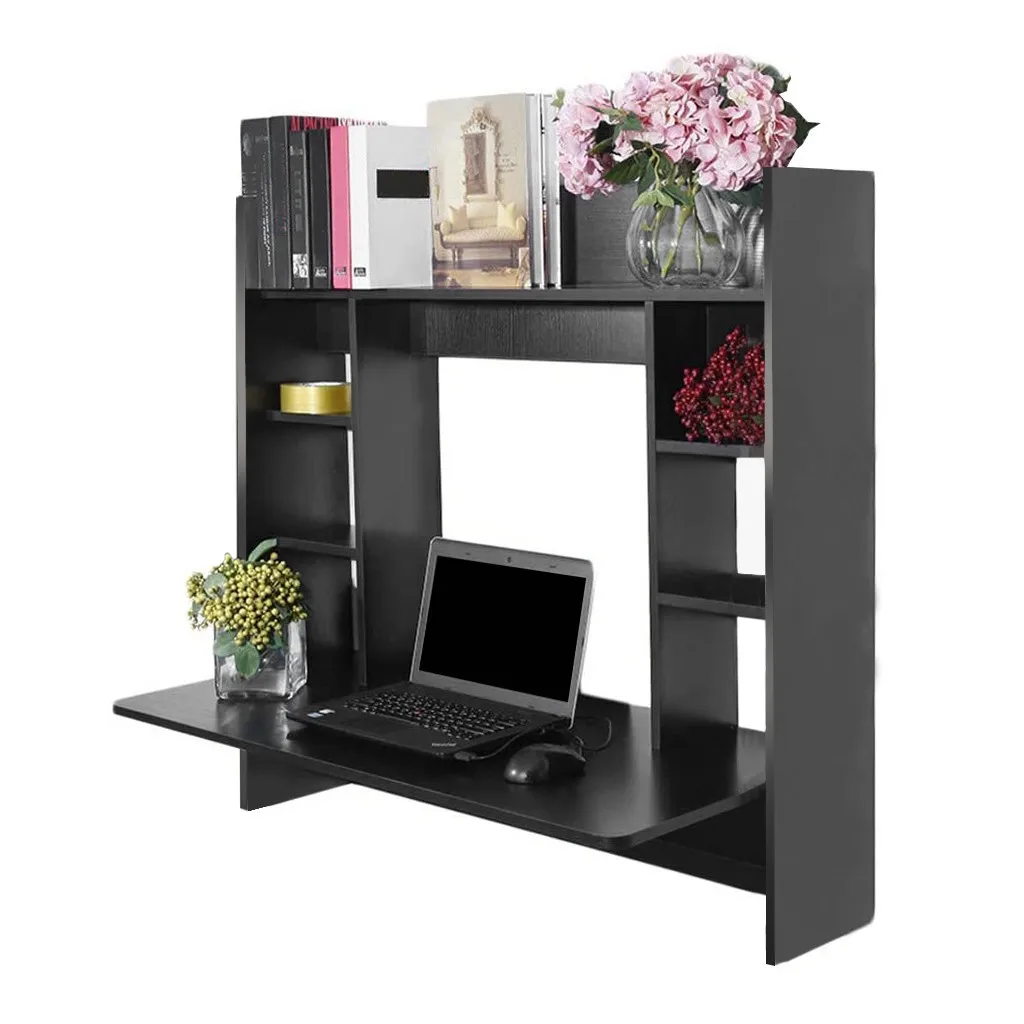 

Us Warehouse Wall Mounted Floating Computer Desk Wall Mounted Desk With Storage Shelves Home Computer Table Floating Dining Desk