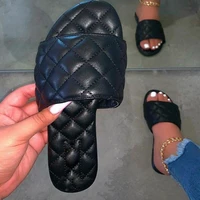 2021 women brand summer slides high quality weave open toe flat casual slipper leisure sandal female beach flip flops