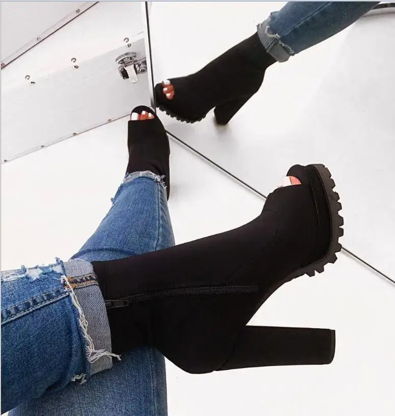 Осень/Зима 2020 Новинка женские водонепроницаемые сапоги на платформе с молнией и