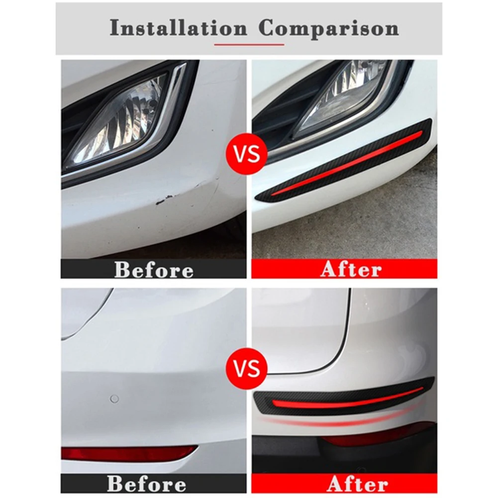 

2pcs Car Sticker Bumper Scratch Protection Car Front/Rear Edge Corner Guard Scratch Protection car Decoration Strip for Sedan C
