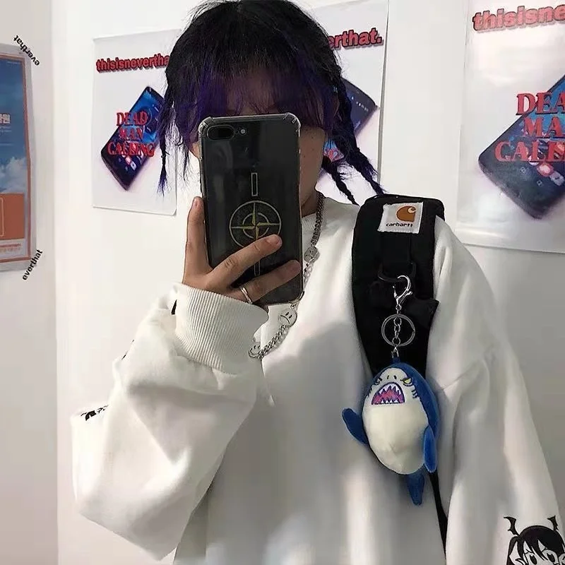 

Kawaii Cartoon Angry Shark Keychain Plush Toy Pendant Car Keychain Keyring Ring Girl Decoration Accessories Gift Doll Keychain