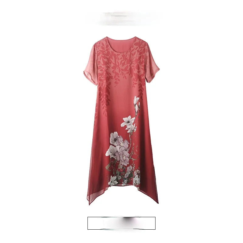 

2021 Women Spring Summer New Casual Loose Dress Lady Short Sleeve Print A-line O-neck Print Dresses Female Vintage Vestidos K101