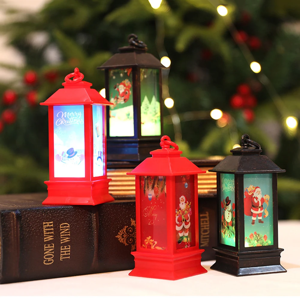 

Flashing Night Lights Merry Christmas LED Lantern Light Plastic Hanging Decorative Ornament Gifts for Indoor Outdoor