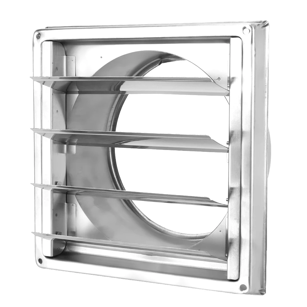 15СМ Воздуховодная решетка из нержавеющей стали для стены с квадратным выходом вентилятора для сушилки в ванной, серебристая.