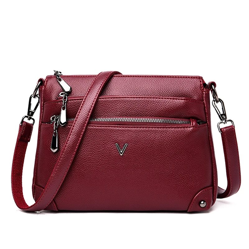 

Multiple Pockets Leather Luxury Handbags Women Bags Designer Ladies Shoulder Crossbody Hand Bags for Women 2020 Bolsa Feminina