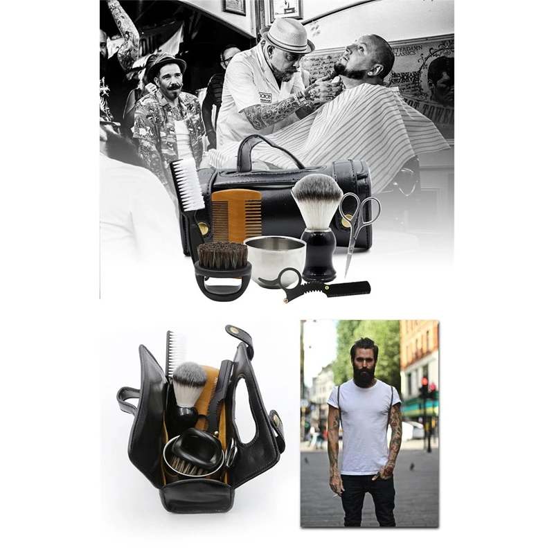 

Men Fashion Beard Shaping Tool Shaver Perfect Lines Moustache Comb Beard Comb Care Suit