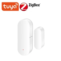 tuya smart zigbee window door sensor gate detector security alarm system smart life app work with zigbee hub alexa google home