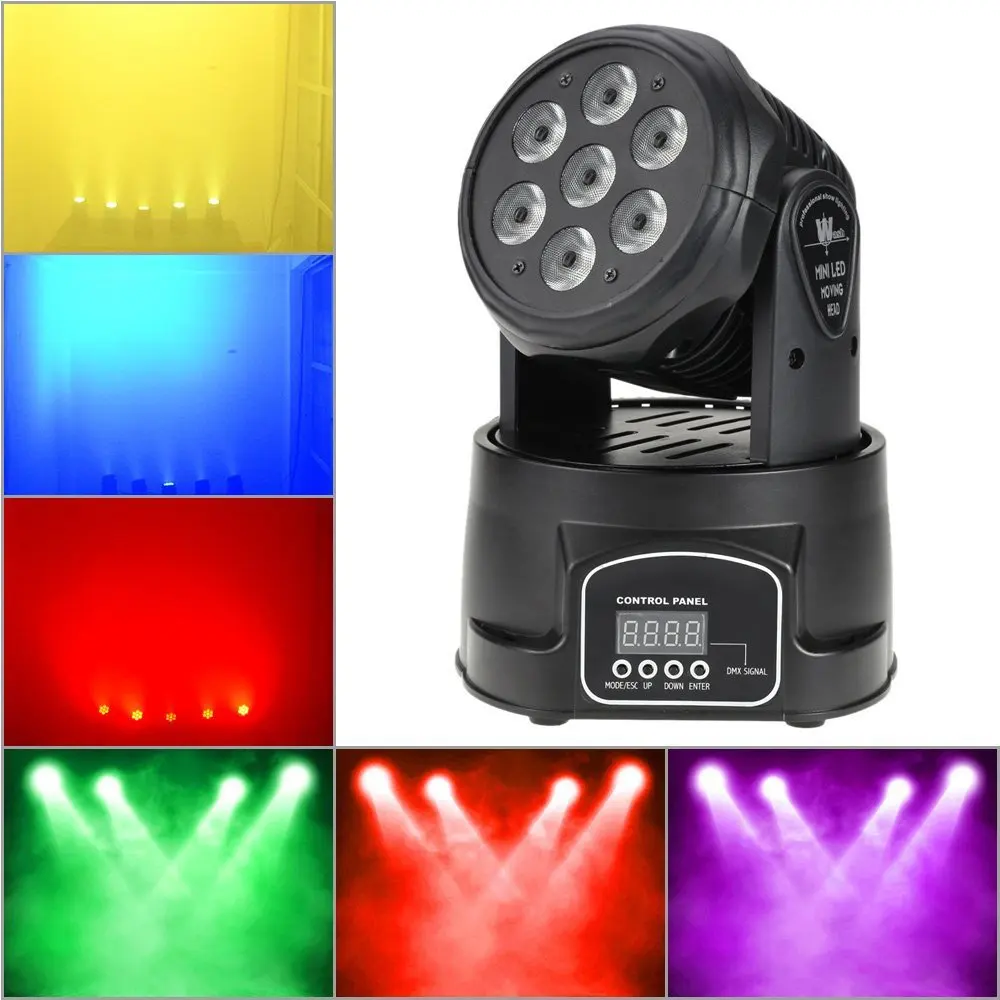 New 7x18W LED Moving Head Light RGBWPA 6in1 DMX Wash Light with Flight Case For DJ Club Stage Projector Disco 12/16CH