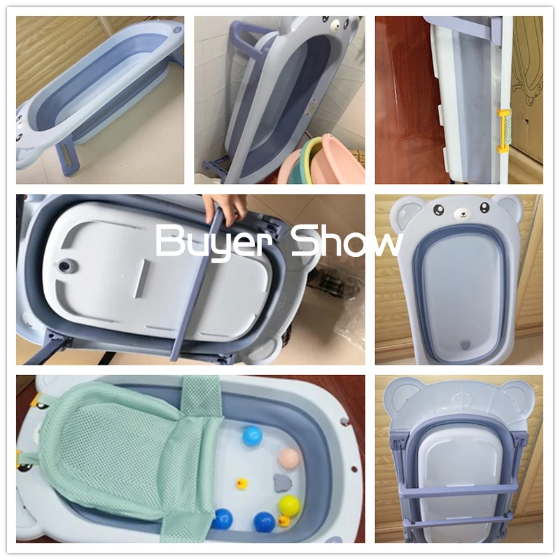 

Babyinner Baby Foldable Bath Anti-Slip Newborn Baske Infant Bath Barrel Portable Kid Bidet Thick 0-8Y Pet Dog Cat Bathtub