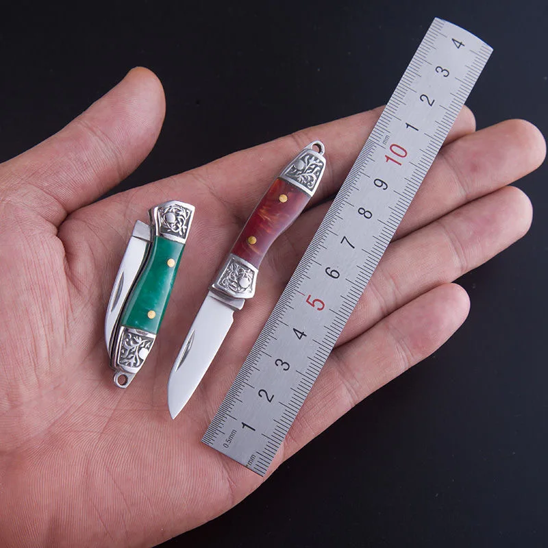 

High Quality Portable Stainless steel mini folding knife ladies self-defense fruit knife keychain