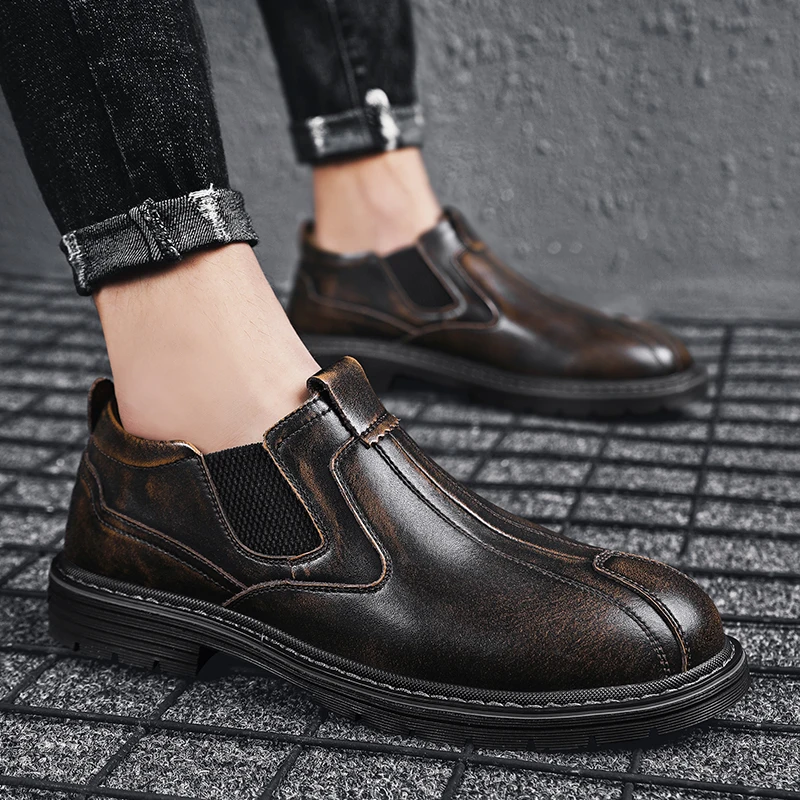

Shoes Men Loafers spring autumn Soft Moccasins Man Casual Genuine Leather Boat Shoes Men slip on Flats Gommino Men Driving Shoes
