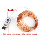 Светодиодная гирлянсветильник с USB, 10 м, праздничная, Новогодняя сказочная гирлянда, лампа для рождественской елки, украшение для свадебной вечеринки, внутреннее Звездное освещение