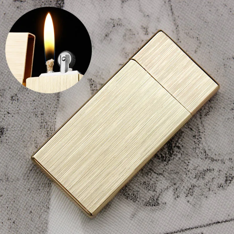 Ультратонкая бензиновая Зажигалка Free Fire кремневая металлическая керосиновая