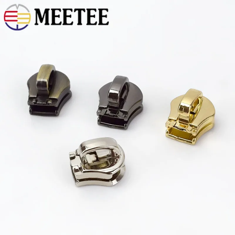 Meetee 10 шт. 3#5#8#10# пулер для металлической застежки-молнии Потяните застежка зиппер сумка багаж одежды DIY Ремонтный комплект Аппаратные аксессуары AP604