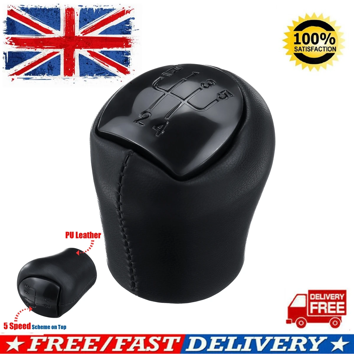 Кожаная Ручка Переключения рулевого механизма автомобиля 5 скоростей для Renault Clio